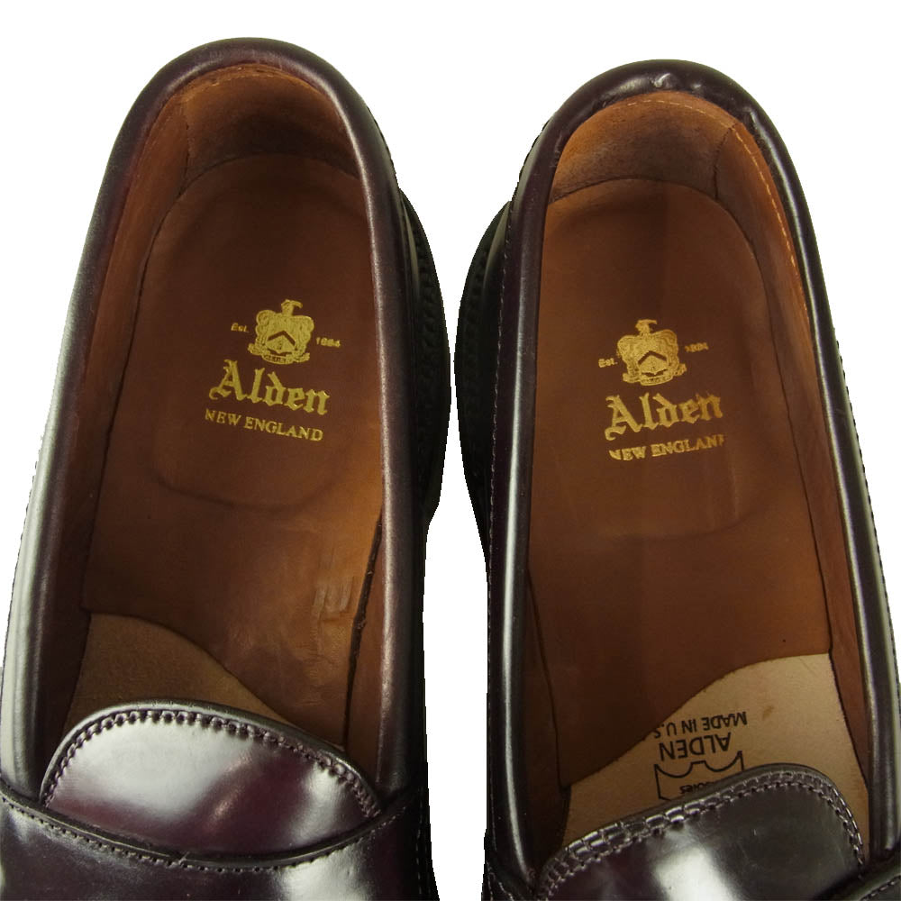 ALDEN オールデン 986 コードバン レザー コイン ローファー ワインレッド系 9D【極上美品】【中古】