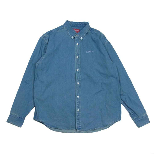 Supreme シュプリーム 20AW Classic Logo Denim Shirt Blue クラシック ロゴ  デニム シャツ ブルー インディゴブルー系 M【新古品】【未使用】【中古】