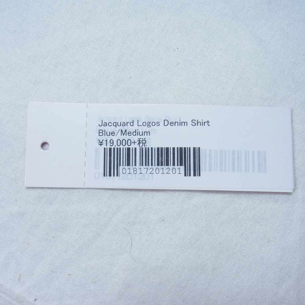 Supreme シュプリーム 21SS Jacquard Logos Denim Shirt ジャカード ロゴ デニム シャツ インディゴブルー系 M【美品】【中古】
