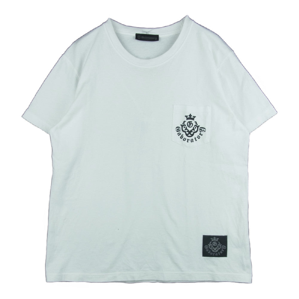 GABOR ガボール Gaboratory ガボラトリー アトリエマーク ロゴプリント 半袖 Tシャツ ホワイト系 M【中古】