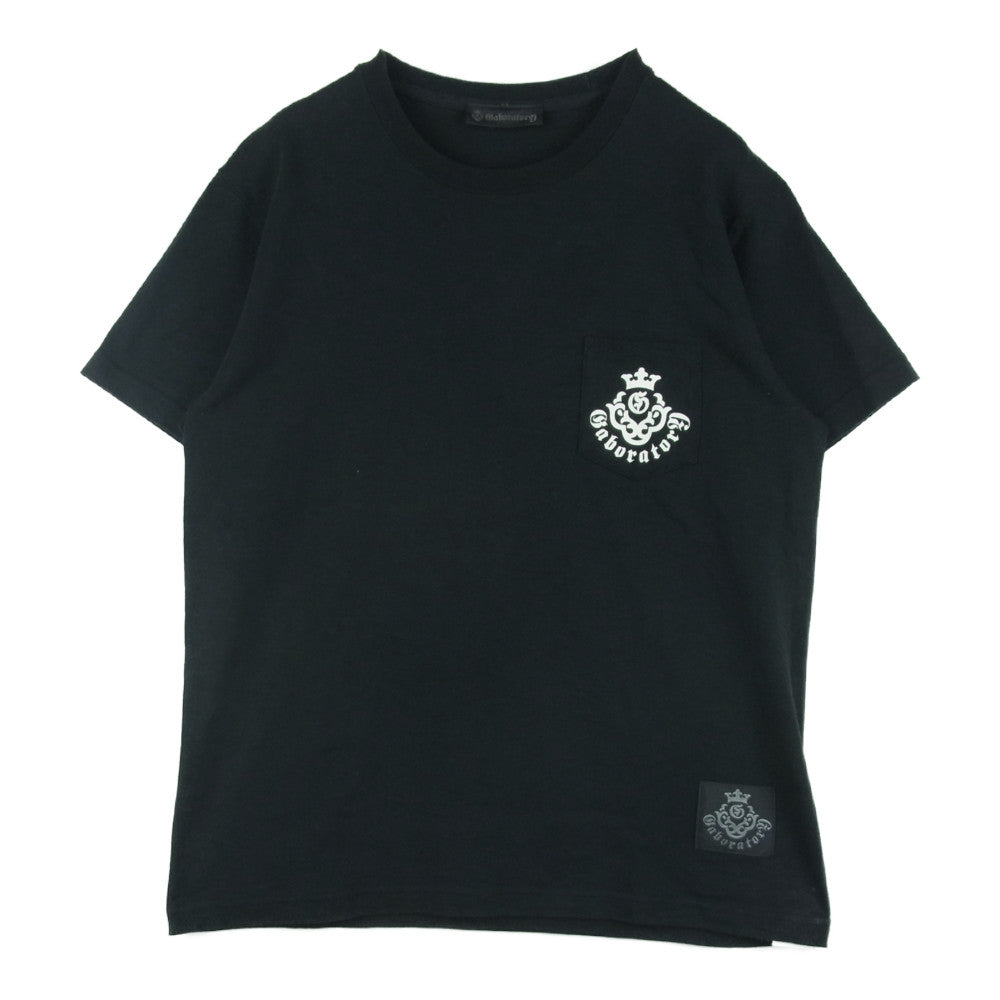 GABOR ガボール Gaboratory ガボラトリー アトリエマーク ロゴプリント 半袖 Tシャツ ブラック系 M【中古】