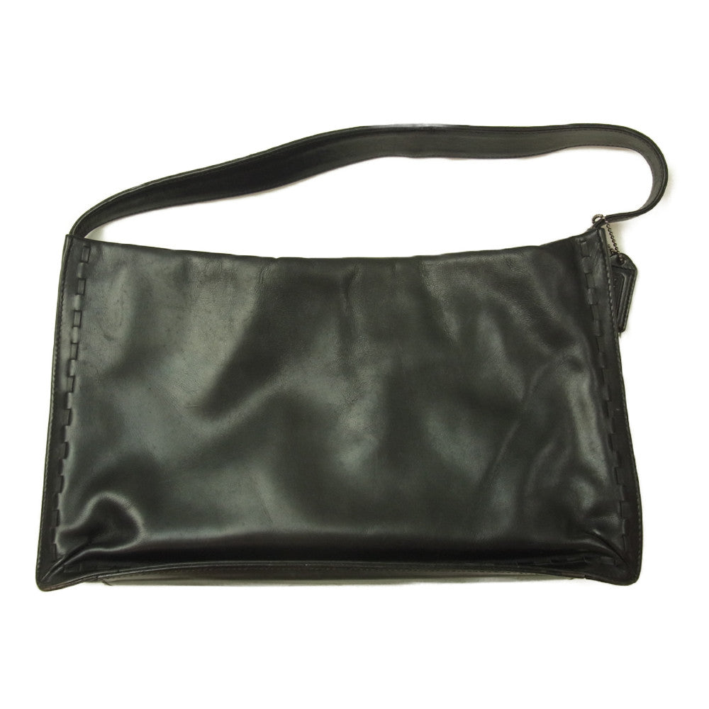 COACH コーチ 02-9467 ワンショルダー レザー ハンド バッグ ブラック系【中古】