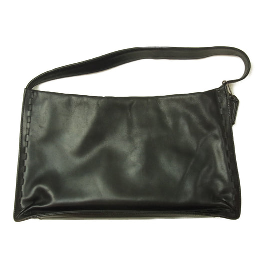 COACH コーチ 02-9467 ワンショルダー レザー ハンド バッグ ブラック系【中古】