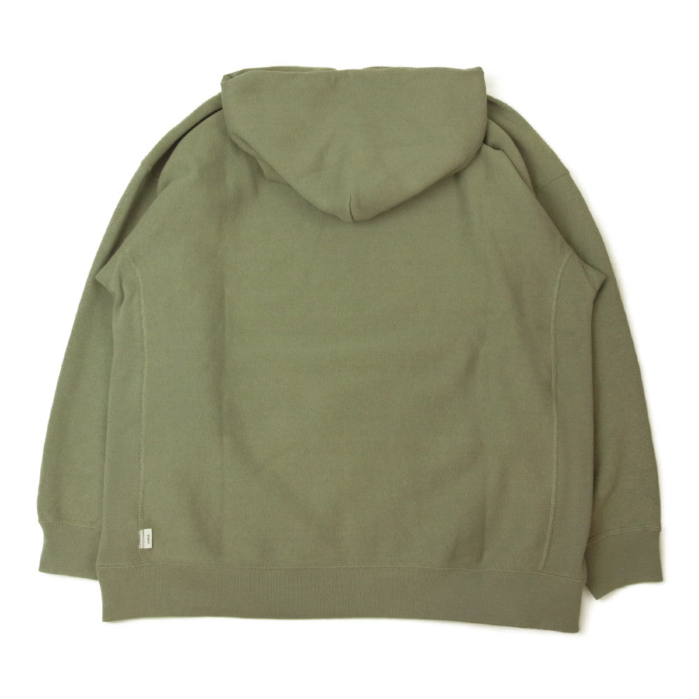WTAPS ダブルタップス 21AW C8-U126 × Champion チャンピオン ACADEMY / HOODED / COTTON アカデミー リバースウィーブ フーデッド シャツ スウェット パーカー カーキ系 L【中古】
