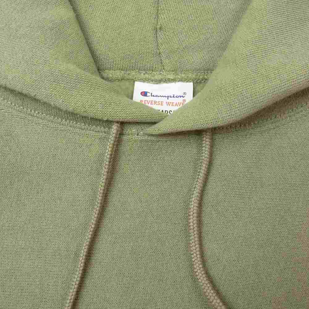 WTAPS ダブルタップス 21AW C8-U126 × Champion チャンピオン ACADEMY / HOODED / COTTON アカデミー リバースウィーブ フーデッド シャツ スウェット パーカー カーキ系 L【中古】