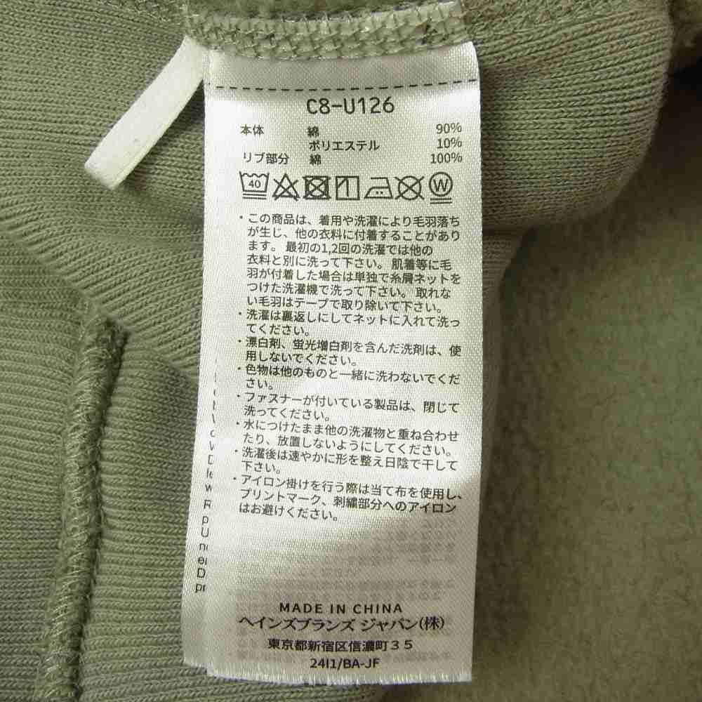 WTAPS ダブルタップス 21AW C8-U126 × Champion チャンピオン ACADEMY / HOODED / COTTON アカデミー リバースウィーブ フーデッド シャツ スウェット パーカー カーキ系 L【中古】
