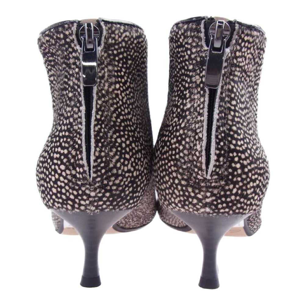 Clarks クラークス Aquifer Diva  ハラコ ショート ブーツ ブラック系 ベージュ系 24㎝【美品】【中古】