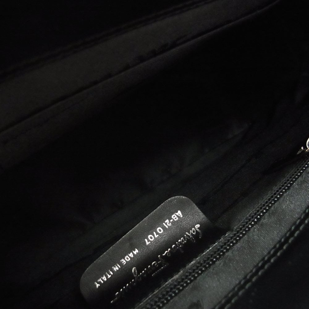 Salvatore Ferragamo サルヴァトーレフェラガモ AB-21 0707 ガンチーニ レザー トート ハンド バッグ ブラック系【中古】