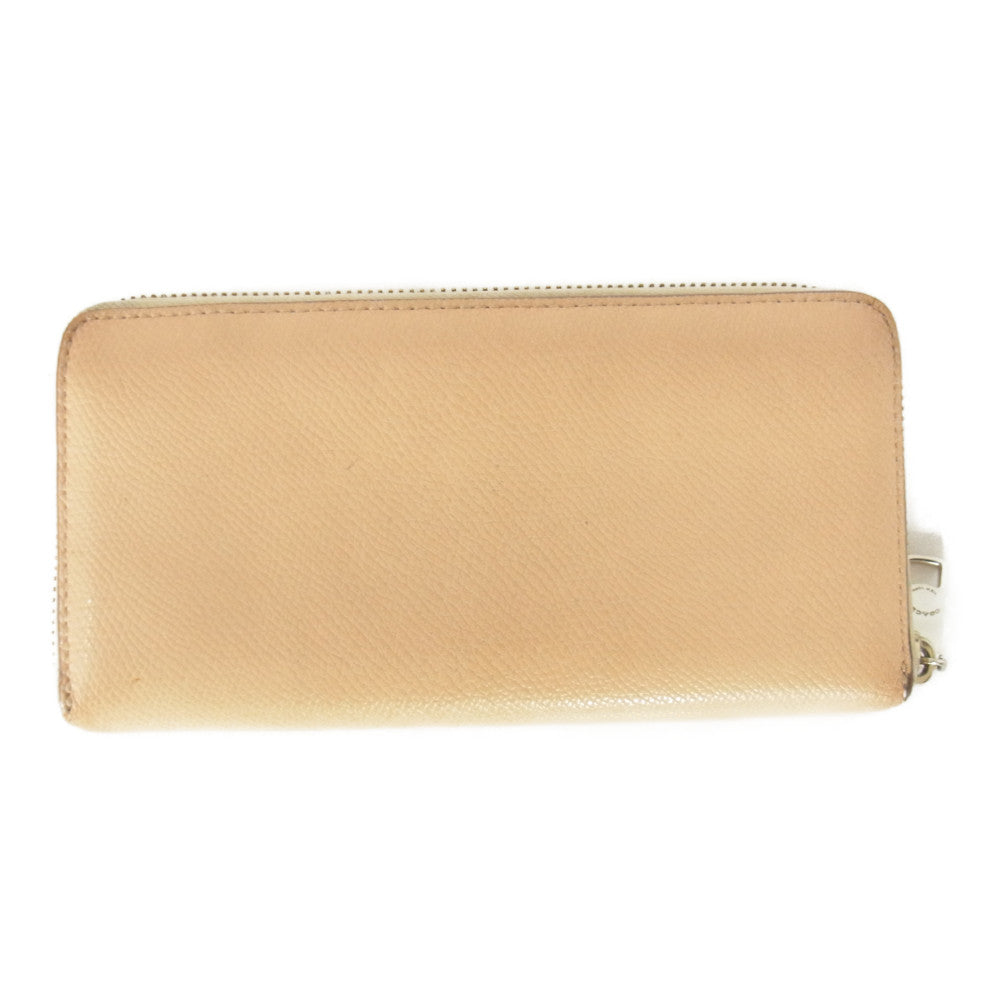 COACH コーチ ラウンドファスナー 長財布 ロング ウォレット ベージュ系【中古】
