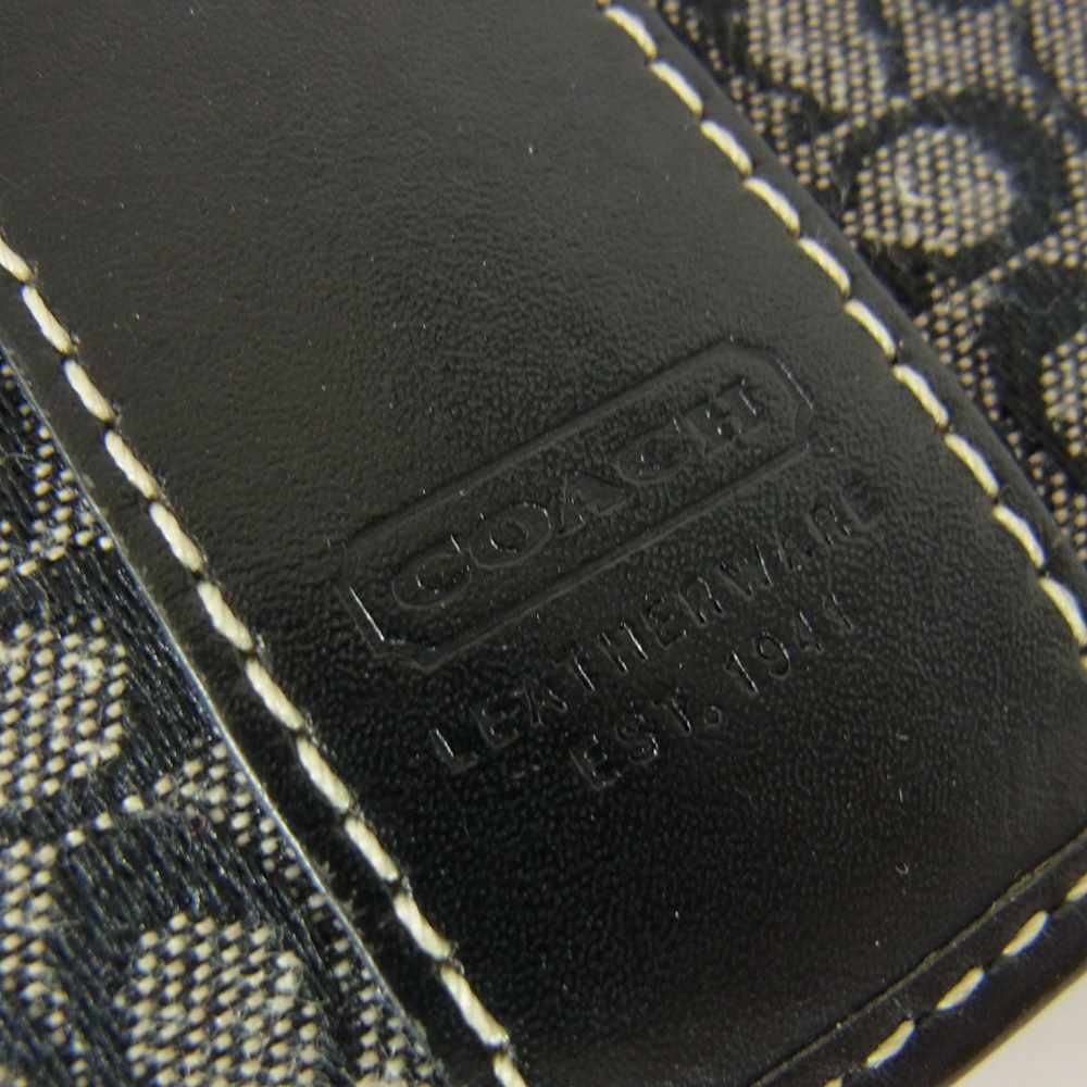 COACH コーチ マイクロ シグネチャー 二つ折り 財布 ブラック系【中古】