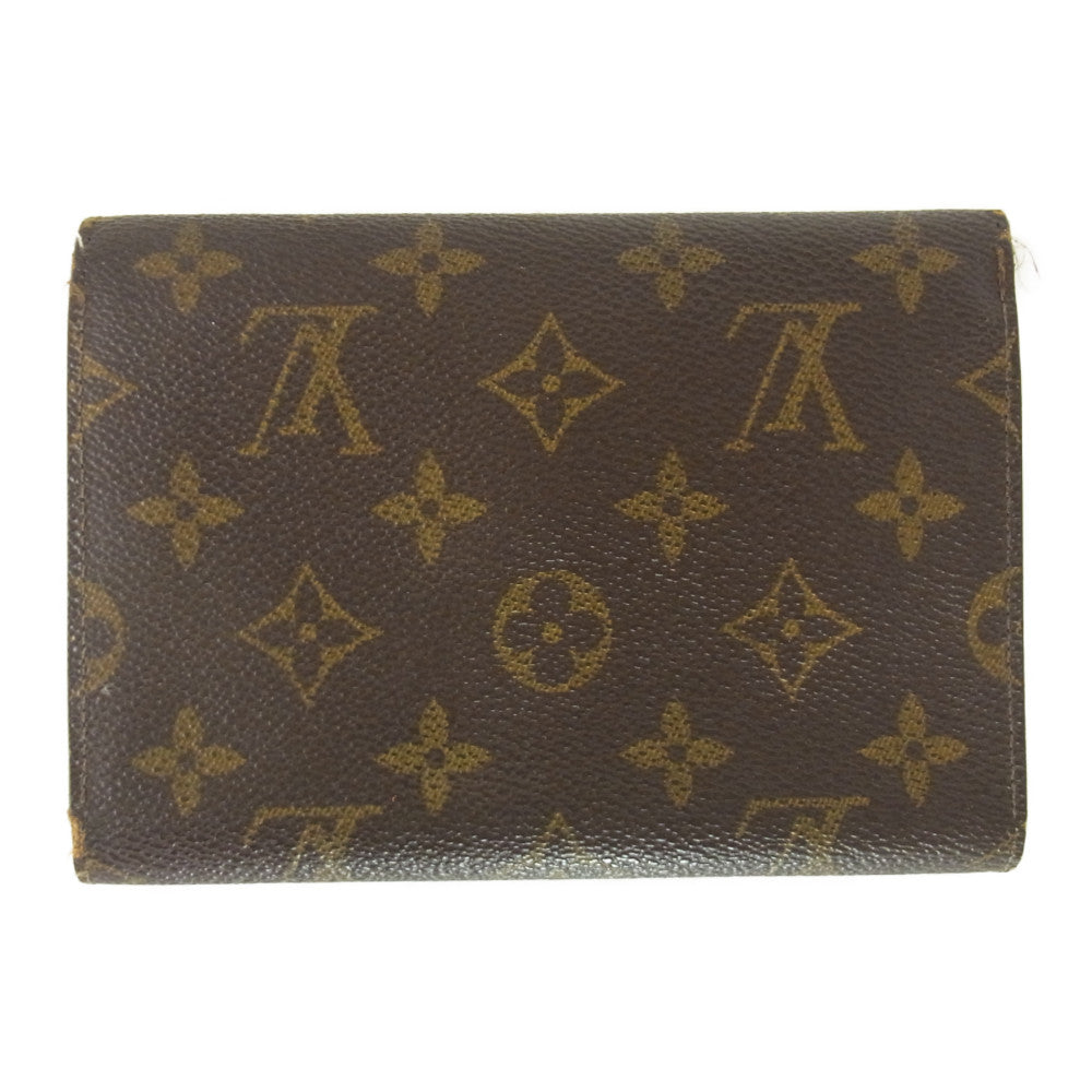 LOUIS VUITTON ルイ・ヴィトン M61202 モノグラム ポルトトレゾール エテュイ パピエ 三つ折り 財布 ウォレット ブラウン系【中古】