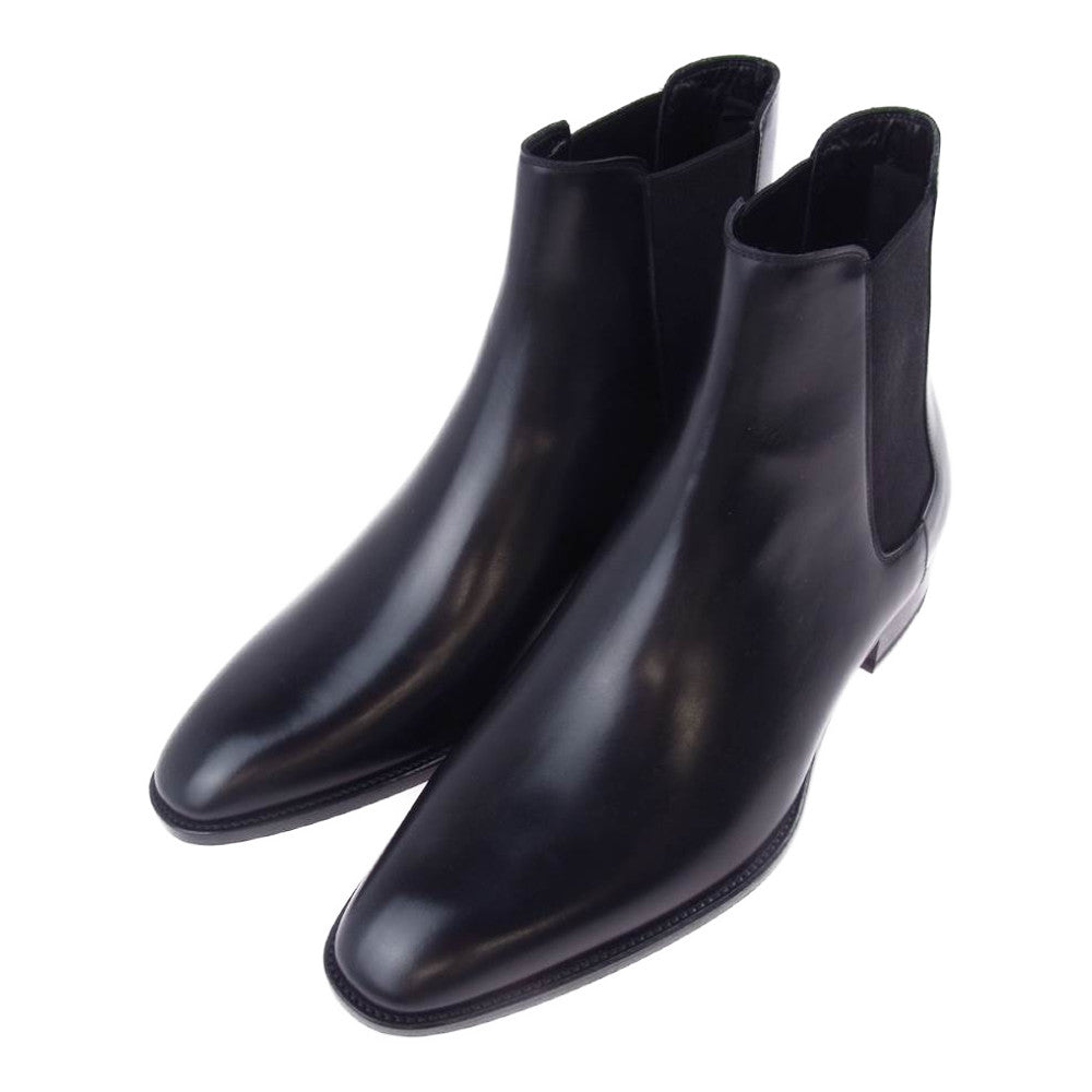 SAINT LAURENT サンローラン 592438 レザー チェルシー サイドゴア ブーツ  ブラック系 41【極上美品】【中古】