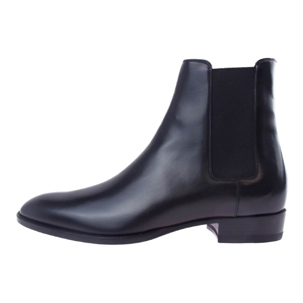 SAINT LAURENT サンローラン 592438 レザー チェルシー サイドゴア ブーツ  ブラック系 41【極上美品】【中古】