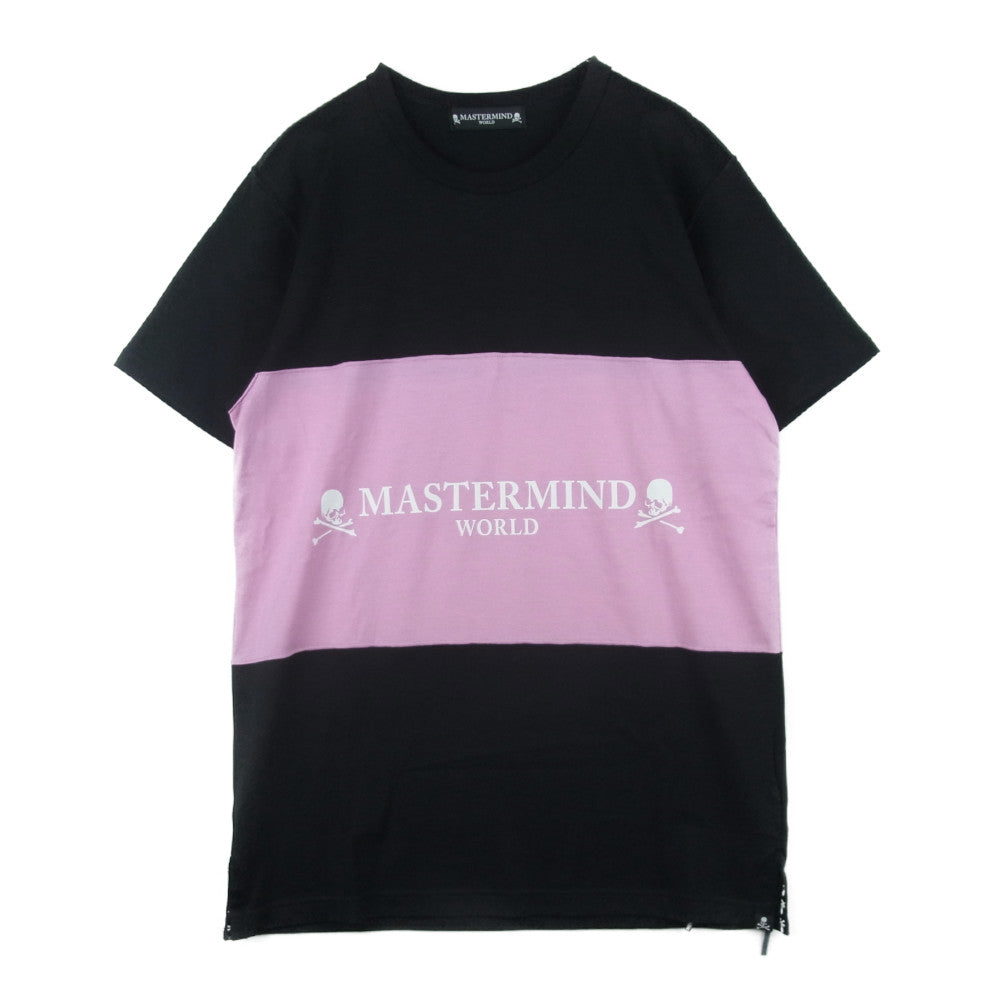 mastermind JAPAN マスターマインドジャパン MW19S03-TS071 COLOUR BLOCK LOGO TEE カラー ブロック ロゴ 半袖 Tシャツ ブラック系 ピンク系 S【極上美品】【中古】