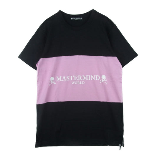 mastermind JAPAN マスターマインドジャパン MW19S03-TS071 COLOUR BLOCK LOGO TEE カラー ブロック ロゴ 半袖 Tシャツ ブラック系 ピンク系 S【極上美品】【中古】