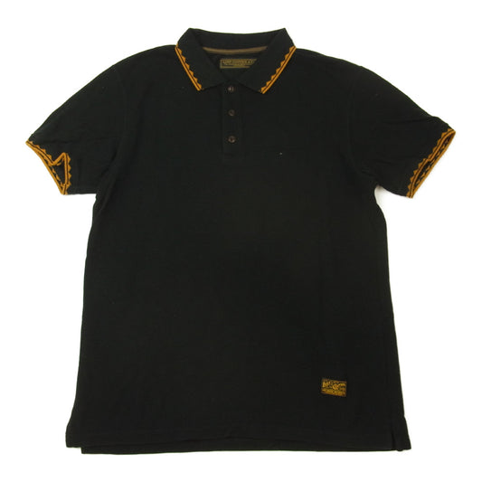 LOST CONTROL ロストコントロール L11S2-1076 S/S Tuck Stitch Polo Shirts タック ステッチ 半袖 ポロシャツ ブラック系 2【中古】