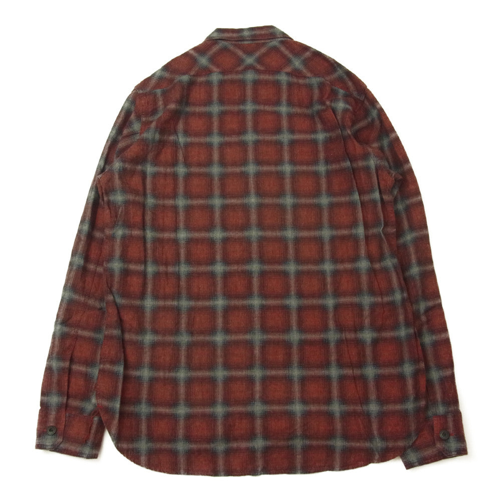 LOST CONTROL ロストコントロール L13S1-2023 PRINT PLAID WORK SHIRTS プリント プレイド チェック ワーク シャツ レッド系 2【中古】