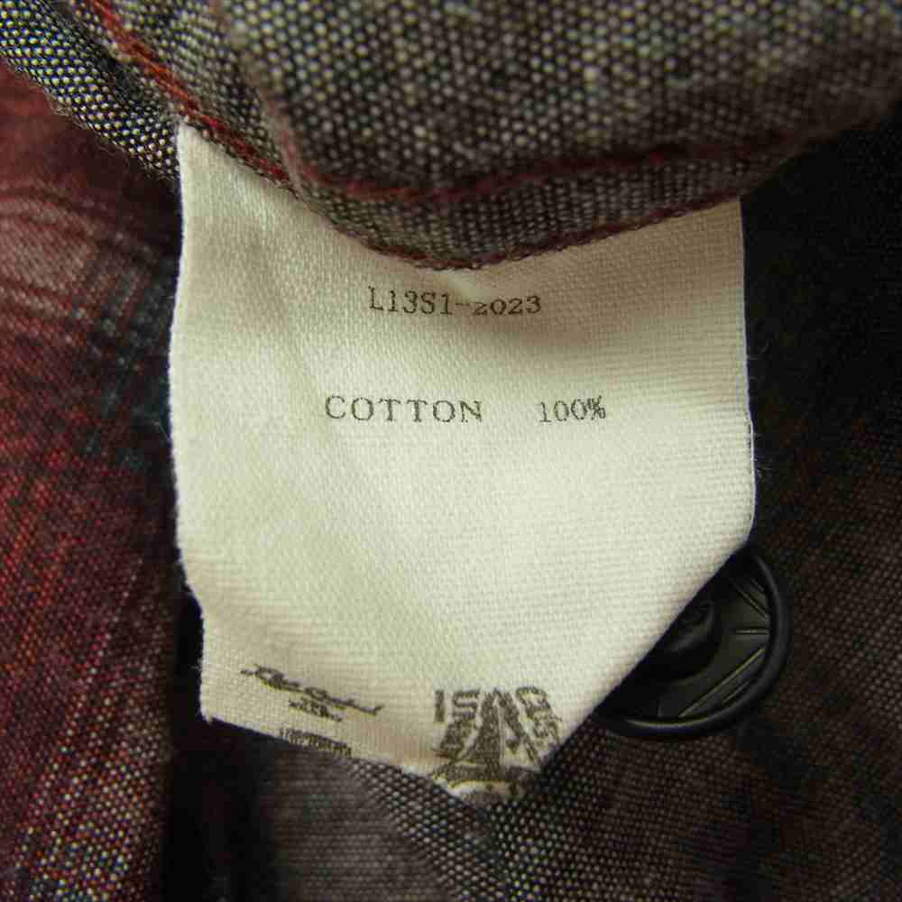 LOST CONTROL ロストコントロール L13S1-2023 PRINT PLAID WORK SHIRTS プリント プレイド チェック ワーク シャツ レッド系 2【中古】