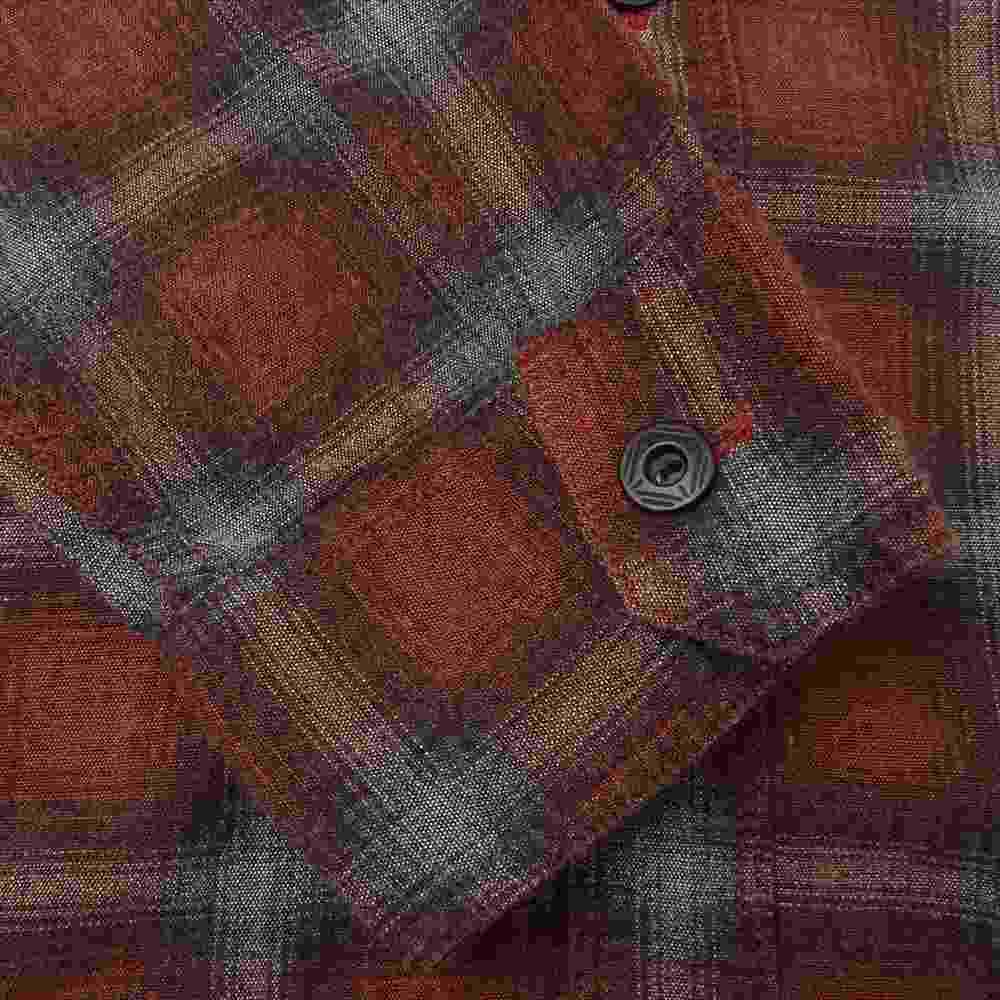 LOST CONTROL ロストコントロール L13S1-2023 PRINT PLAID WORK SHIRTS プリント プレイド チェック ワーク シャツ レッド系 2【中古】