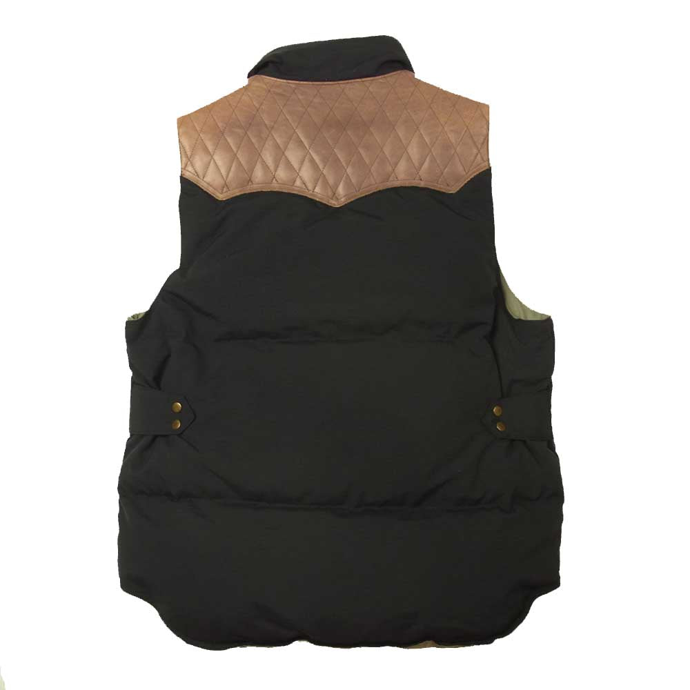 THE FOOL ザ フール TF10S3-J-04 QL DOWN VEST キルトレザー切替 ダウン べスト ブラック系 M【中古】