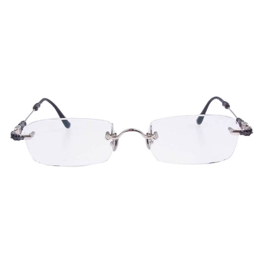 CHROME HEARTS クロムハーツ（原本無） PILLS III フローラルテンプル リムレス 眼鏡 シルバー系【中古】