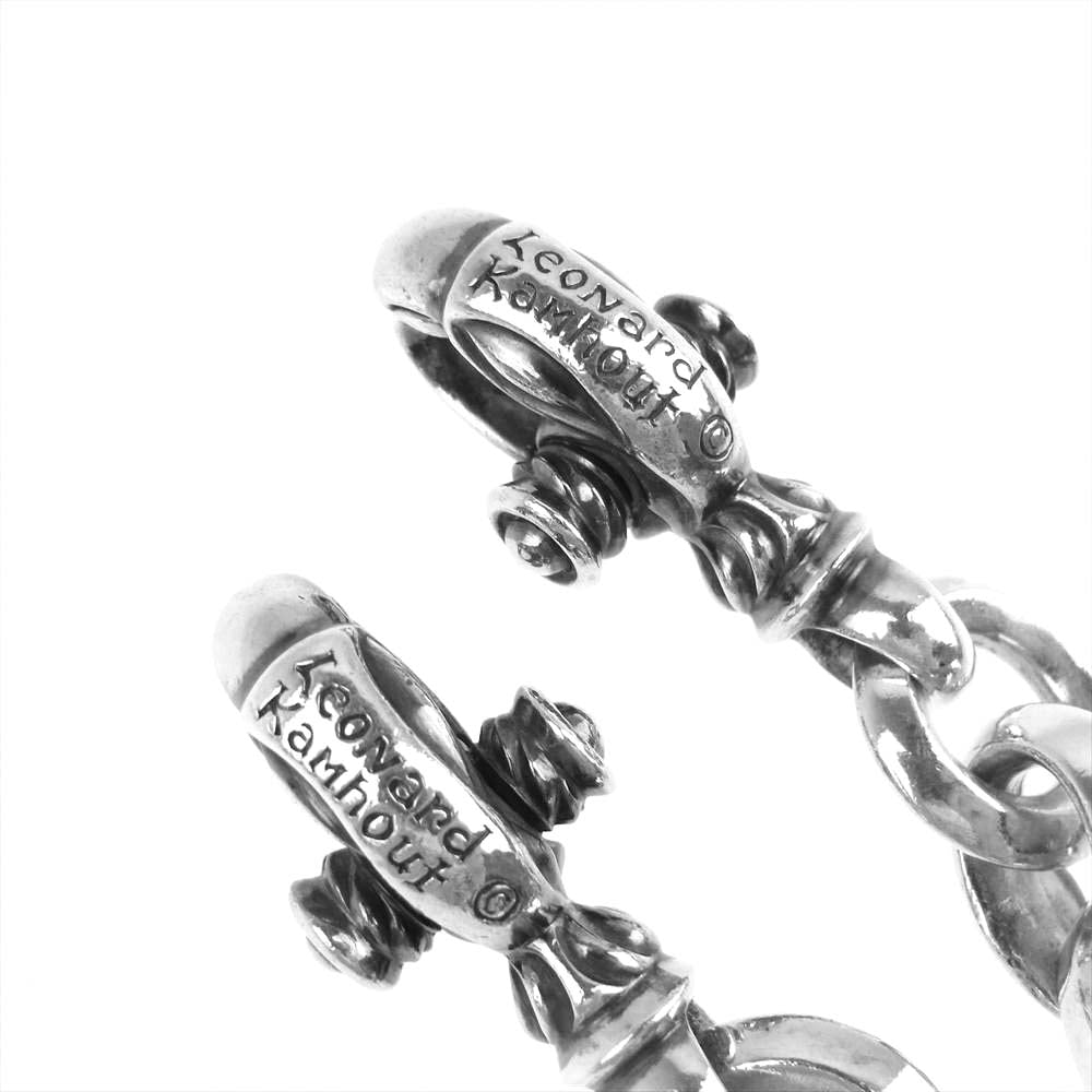 LEONARD KAMHOUT レナードカムホート P&T販売証明カード付属 Silk Link Chain L 18inch with MF Clasp M PC LK シルクリンク チェーン ネックレス シルバー系【中古】