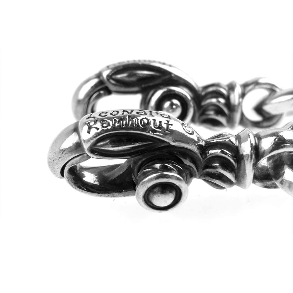 LEONARD KAMHOUT レナードカムホート P&T販売証明カード付属 Silk Link Chain L 18inch with MF Clasp M PC LK シルクリンク チェーン ネックレス シルバー系【中古】