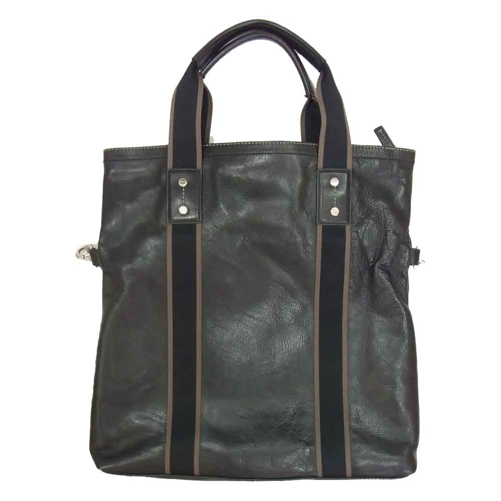 COACH コーチ NB1461-F70558  ヘリテージウェブ レザー 2WAY ショルダー トートバッグ ブラック系【中古】