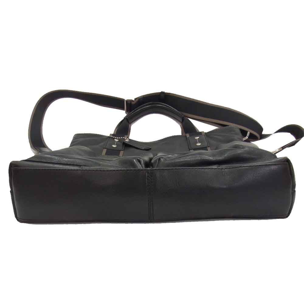COACH コーチ NB1461-F70558  ヘリテージウェブ レザー 2WAY ショルダー トートバッグ ブラック系【中古】