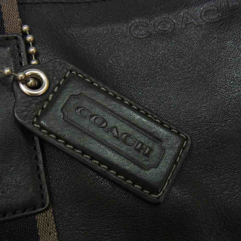 COACH コーチ NB1461-F70558  ヘリテージウェブ レザー 2WAY ショルダー トートバッグ ブラック系【中古】