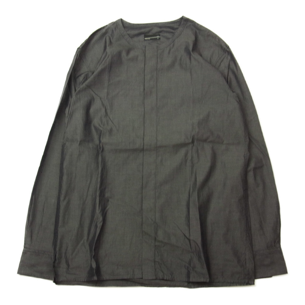 LAD MUSICIAN ラッドミュージシャン 2215-107 コットン 比翼 ノーカラー シャツ インディゴブルー系 42【美品】【中古】
