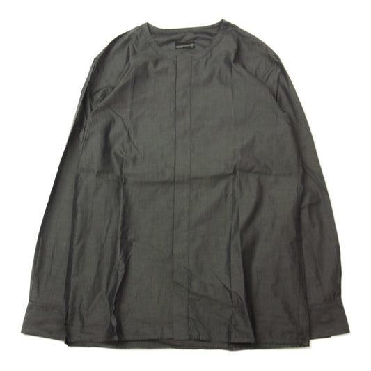 LAD MUSICIAN ラッドミュージシャン 2215-107 コットン 比翼 ノーカラー シャツ インディゴブルー系 42【美品】【中古】