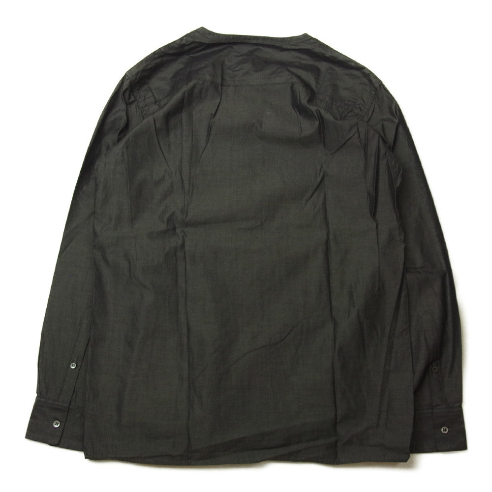 LAD MUSICIAN ラッドミュージシャン 2215-107 コットン 比翼 ノーカラー シャツ インディゴブルー系 42【美品】【中古】