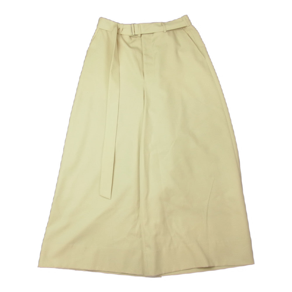 LAD MUSICIAN ラッドミュージシャン 2217-557 WOOL HIGH COUNT GABARDINE BELTED CROPPED WIDE SLACK ウールギャバ ベルト付 クロップド ワイド スラックス 袴 ハカマ パンツ アイボリー アイボリー系 42【中古】