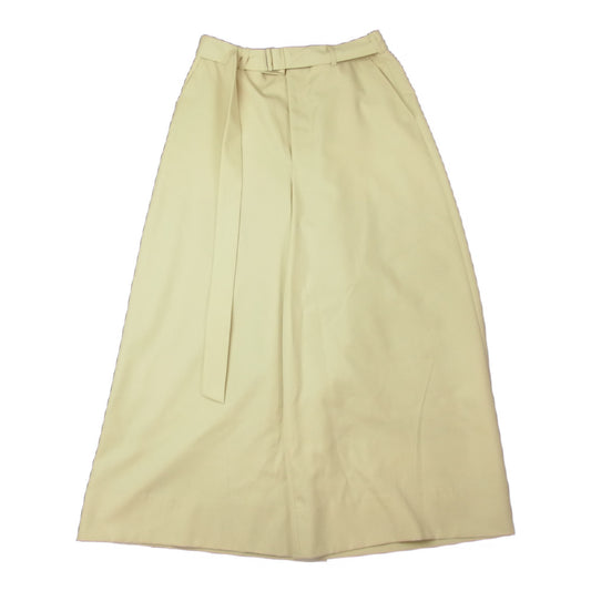 LAD MUSICIAN ラッドミュージシャン 2217-557 WOOL HIGH COUNT GABARDINE BELTED CROPPED WIDE SLACK ウールギャバ ベルト付 クロップド ワイド スラックス 袴 ハカマ パンツ アイボリー アイボリー系 42【中古】