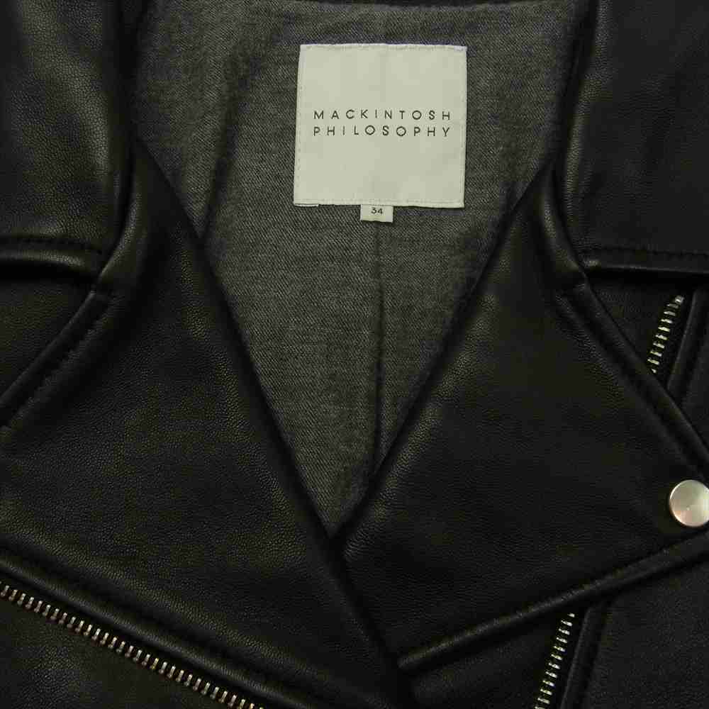 MACKINTOSH PHILOSOPHY マッキントッシュフィロソフィー H7E11-612-09 シープレザー ダブルライダースジャケット ブラック系 34【中古】
