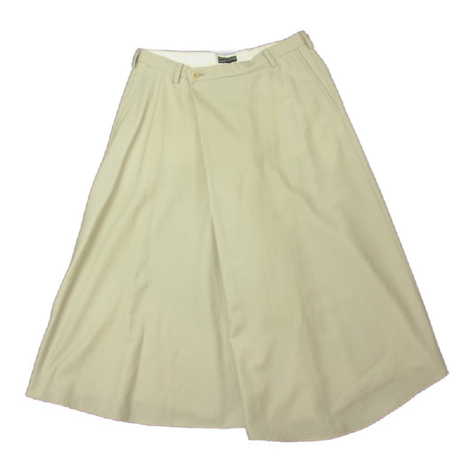 LAD MUSICIAN ラッドミュージシャン 2116-552 FRONT TUCK CROPPED PANTS クロップド ワイド ラップ パンツ グレー系 42【中古】