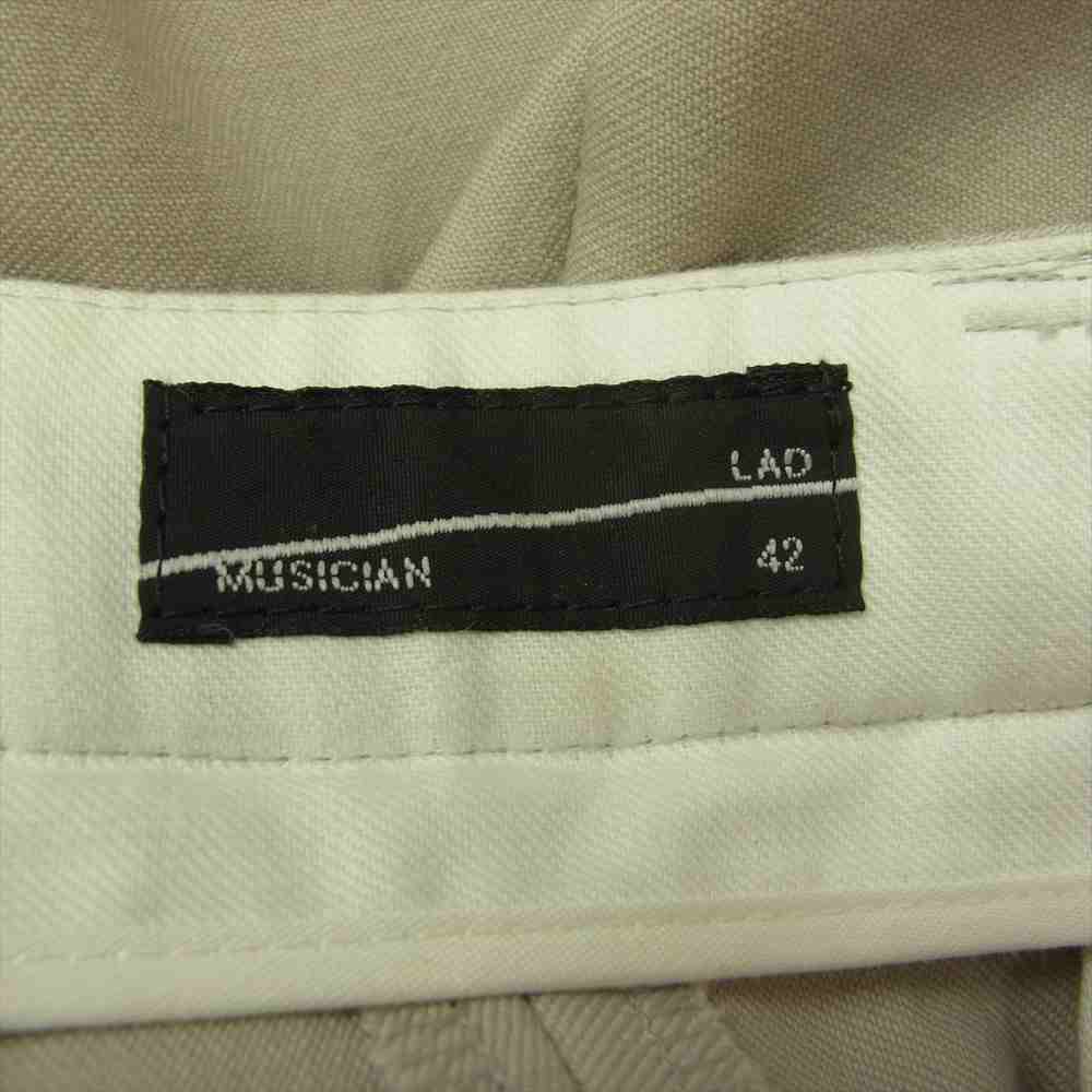 LAD MUSICIAN ラッドミュージシャン 2116-552 FRONT TUCK CROPPED PANTS クロップド ワイド ラップ パンツ グレー系 42【中古】