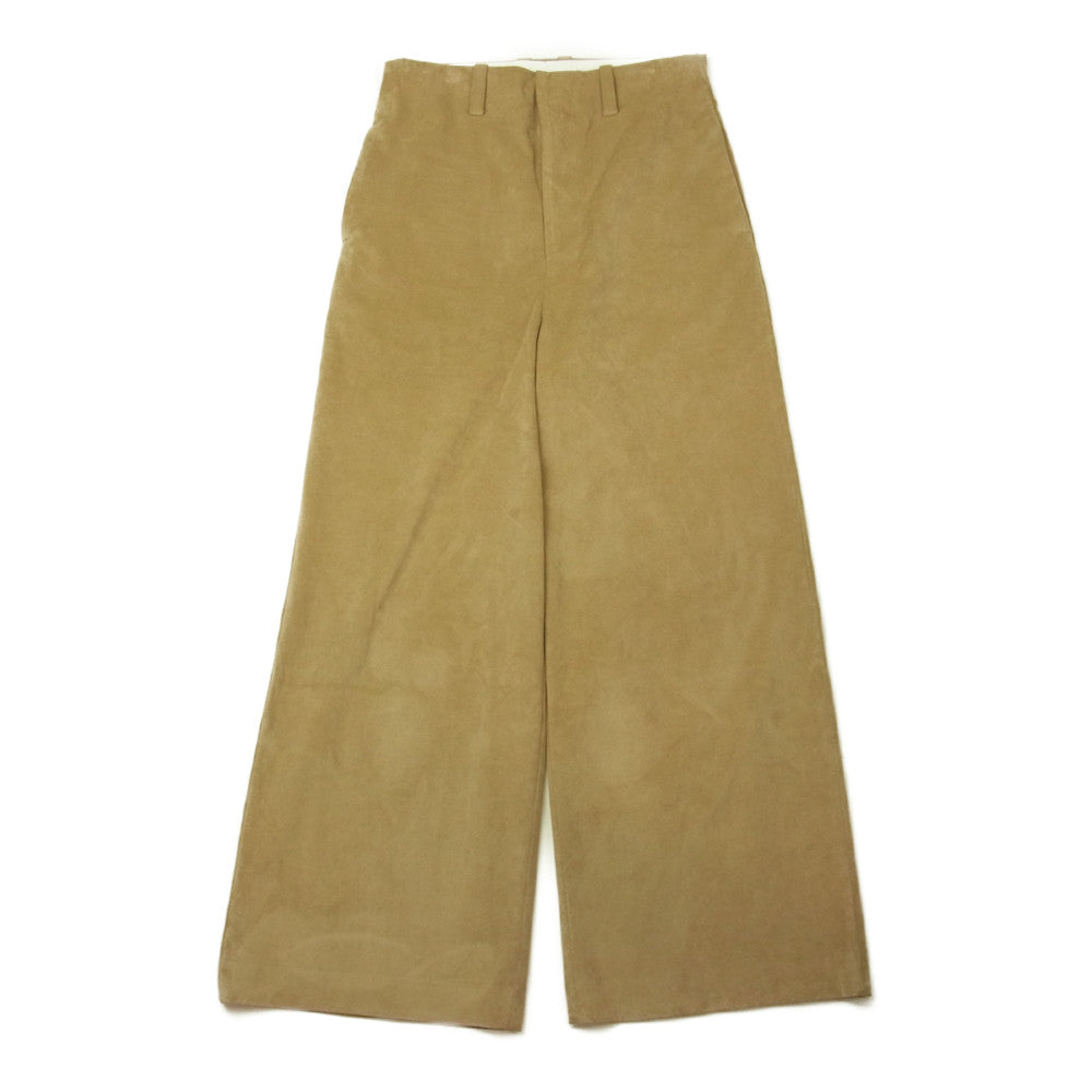 エトセンス  ARTIFICIAL LEATHER WIDE PANTS フェイクスエード ワイドパンツ ベージュ系【中古】