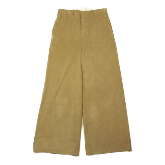 エトセンス  ARTIFICIAL LEATHER WIDE PANTS フェイクスエード ワイドパンツ ベージュ系【中古】