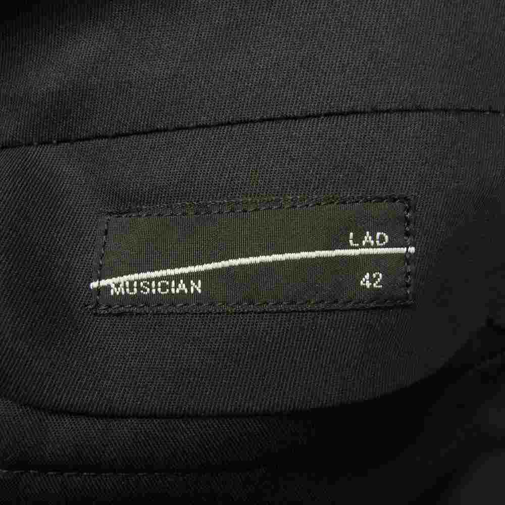 LAD MUSICIAN ラッドミュージシャン 2217-557 WOOL HIGH COUNT GABARDINE BELTED CROPPED WIDE SLACK ウールギャバ ベルト付 クロップド ワイド スラックス 袴 ハカマ パンツ 黒 ブラック系 42【中古】