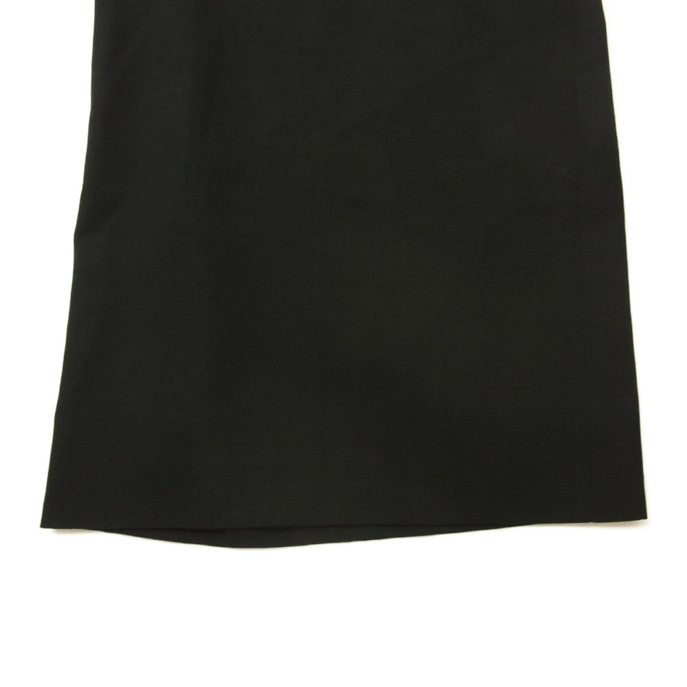 LAD MUSICIAN ラッドミュージシャン 2217-557 WOOL HIGH COUNT GABARDINE BELTED CROPPED WIDE SLACK ウールギャバ ベルト付 クロップド ワイド スラックス 袴 ハカマ パンツ 黒 ブラック系 42【中古】