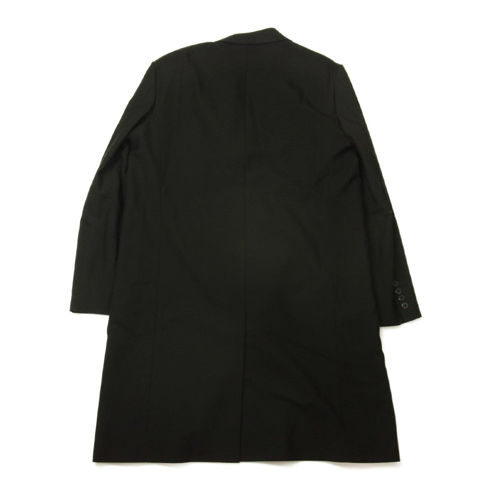 LAD MUSICIAN ラッドミュージシャン 2217-304 WOOL HIGH COUNT GABARDINE ウールギャバ ダブルブレスト チェスターコート ブラック系 42【中古】