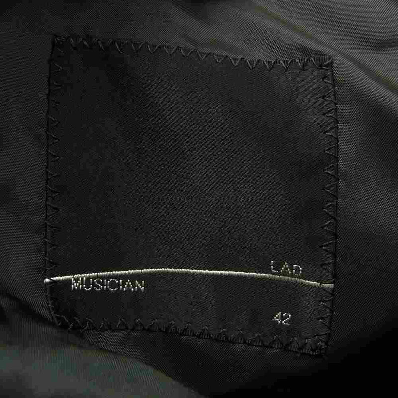 LAD MUSICIAN ラッドミュージシャン 2217-304 WOOL HIGH COUNT GABARDINE ウールギャバ ダブルブレスト  チェスターコート ブラック系 42【中古】