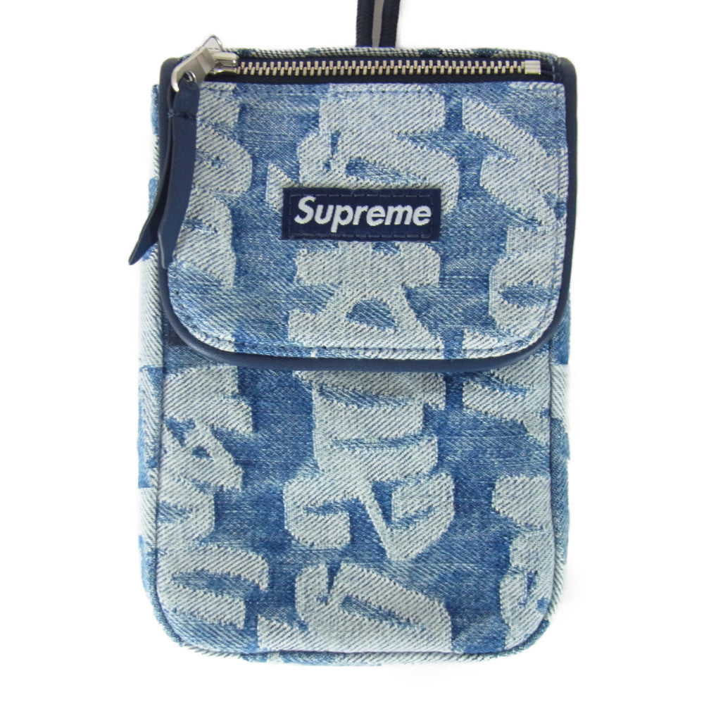 Supreme シュプリーム 22SS Fat Tip Jacquard Denim Neck Pouch ファット ティップ ジャカード デニム ネック ポーチ インディゴブルー系【新古品】【未使用】【中古】