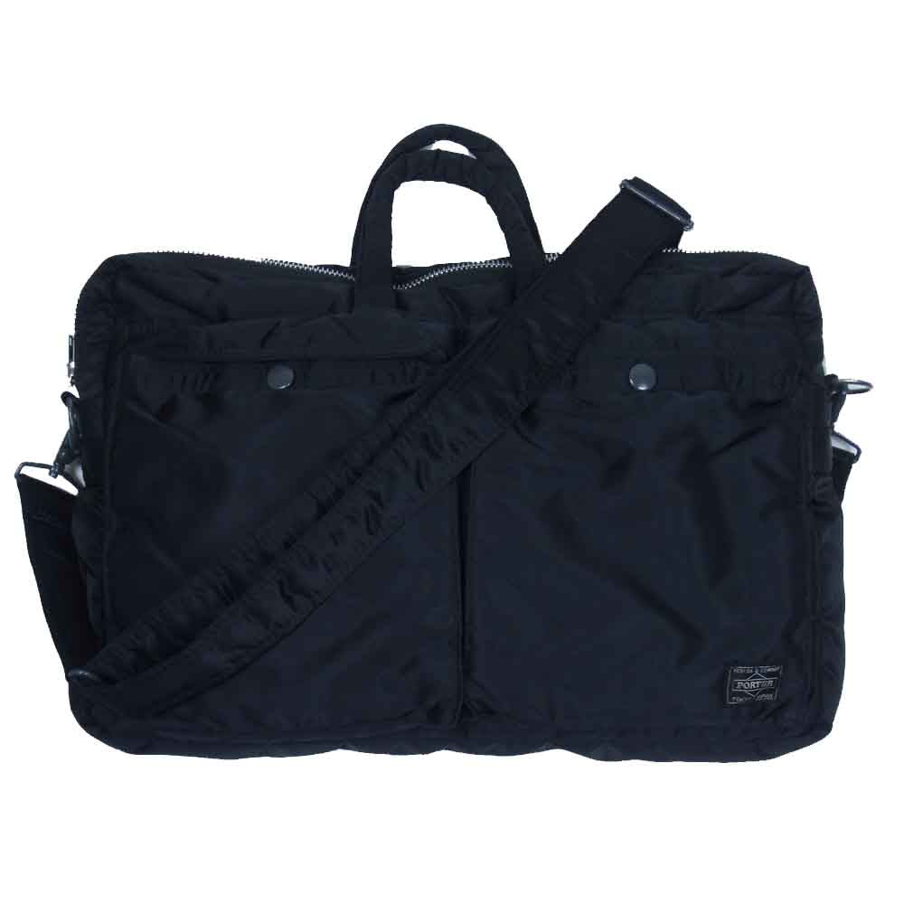 PORTER ポーター TANKER タンカー 2WAY ブリーフケース ショルダー ビジネス バッグ ブラック系【中古】