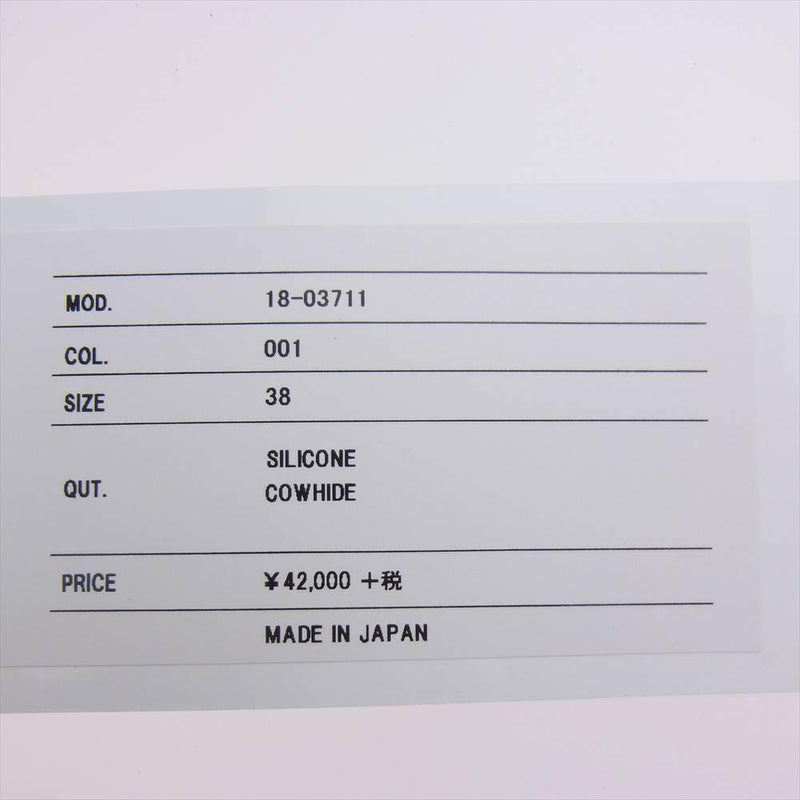 Sacai サカイ 18-03711 カウハイド レザー フラット サンダル ブラック系 38【中古】