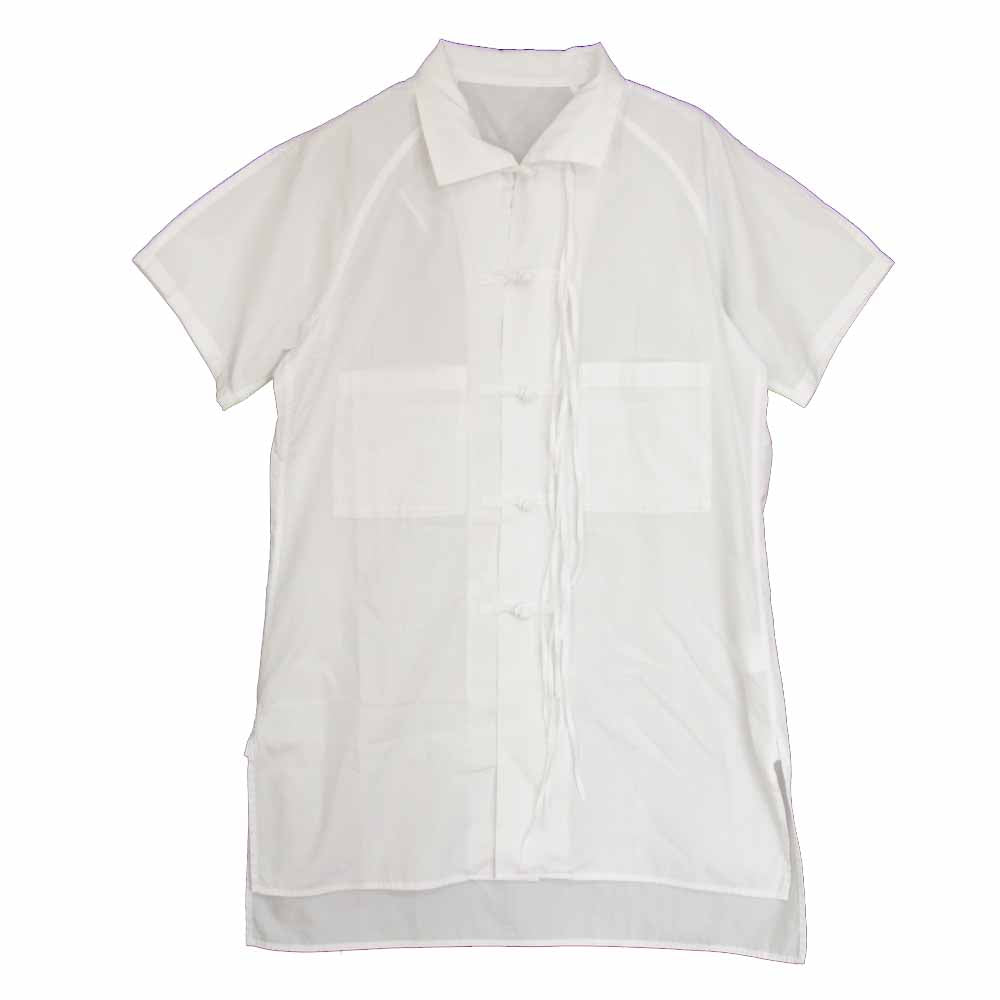 Yohji Yamamoto ヨウジヤマモト Y's ワイズ 20SS YN-B07-001 釈迦結びボタン チャイナ ロングシャツ ホワイト系 2【美品】【中古】