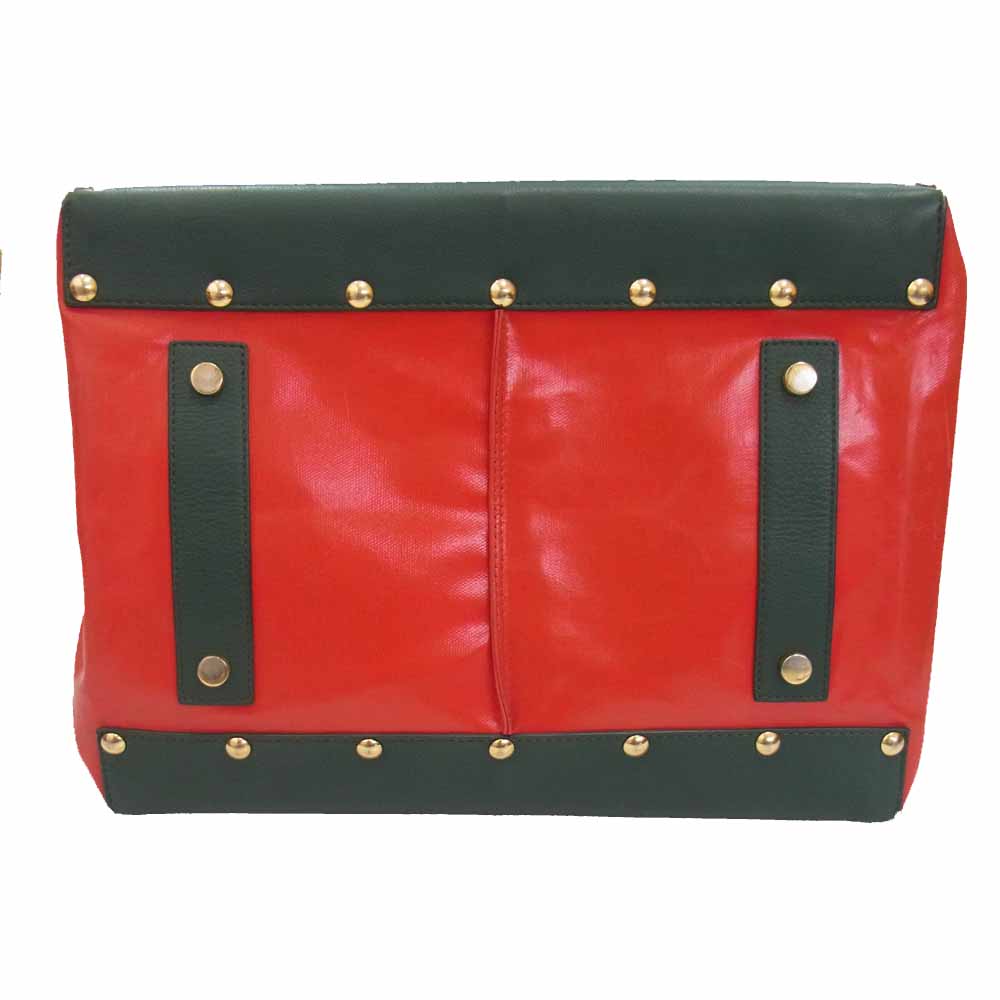 Sacai サカイ S011 THAT BAG キャンバス レザー スタッズ トートバッグ グリーン系【中古】