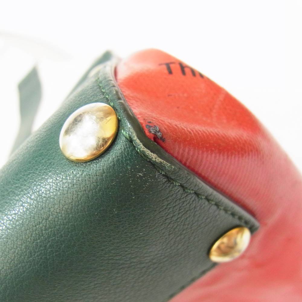 Sacai サカイ S011 THAT BAG キャンバス レザー スタッズ トートバッグ グリーン系【中古】